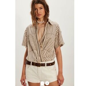 NWT Free People We The Free Christopher Linen Shirt